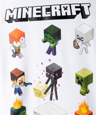 Tee-shirt garçon à manches courtes imprimé - Minecraft vue2 - MINECRAFT - GEMO
