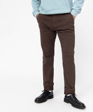 Pantalon chino homme en coton stretch vue1 - GEMO (HOMME) - GEMO
