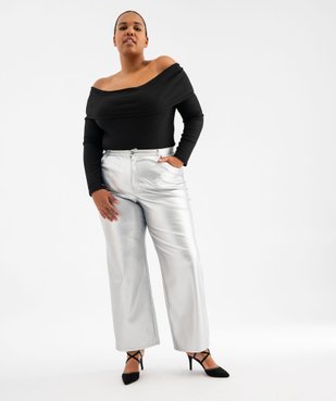 Pantalon large brillant femme grande taille vue1 - GEMO (G TAILLE) - GEMO