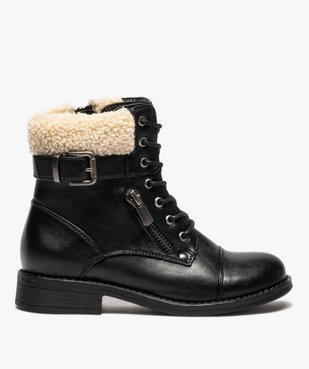 Boots fille à col rembourré fermeture lacets et zip vue1 - GEMO (ENFANT) - GEMO