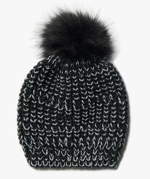 Bonnet fille avec fil pailleté et pompon vue1 - GEMO (JUNIOR) - GEMO