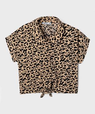 Chemise manches courtes à motifs tachetés fille vue1 - GEMO (ENFANT) - GEMO