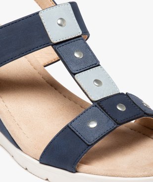 Sandales compensées femme confort en suédine vue6 - GEMO(URBAIN) - GEMO