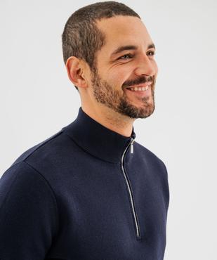 Pull en coton avec col montant zippé homme vue2 - GEMO (HOMME) - GEMO