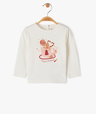 Tee-shirt à manches longues spécial Noël bébé fille vue1 - GEMO(BEBE DEBT) - GEMO