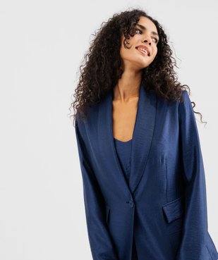 Veste de tailleur à grand col en matière satinée femme vue4 - GEMO(FEMME PAP) - GEMO
