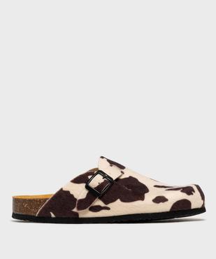 Sabots à semelle intérieure cuir imprimé pelage femme - Follow Me vue2 - FOLLOW ME - GEMO