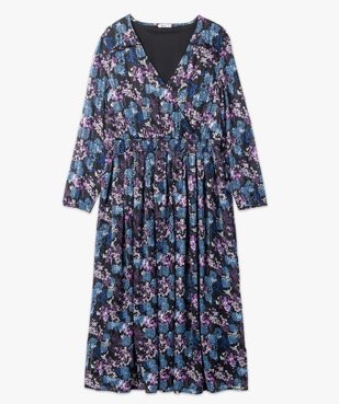 Robe femme longue à fleurs et rayures pailletées vue4 - GEMO(FEMME PAP) - GEMO
