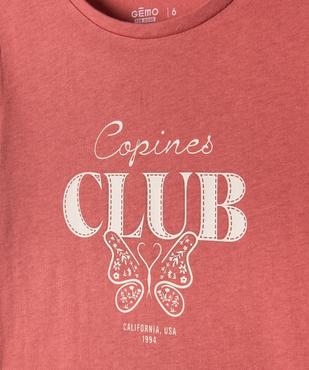 Tee-shirt manches longues avec motif girly fille vue2 - GEMO 4G FILLE - GEMO
