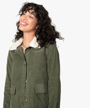 Blouson femme en velours côtelé avec col amovible vue2 - GEMO(FEMME PAP) - GEMO