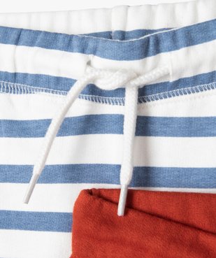 Pantalon bébé garçon en maille intérieur molletonné (lot de 2) vue2 - GEMO 4G BEBE - GEMO