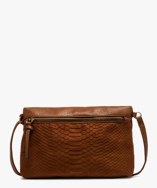 Sac femme avec devant texturé et fermeture zippée vue1 - GEMO (ACCESS) - GEMO