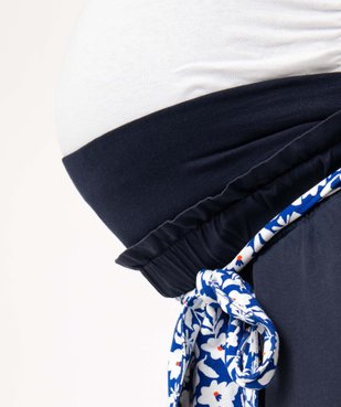 Pantalon de grossesse avec bandeau bas coupe carotte vue2 - GEMO 4G FEMME - GEMO