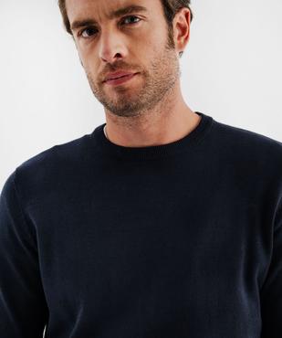Pull en coton en maille fine à col rond homme  vue2 - GEMO (HOMME) - GEMO