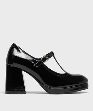 Escarpins Salomé vernis à talon bloc femme - Follow Me vue2 - FOLLOW ME - GEMO