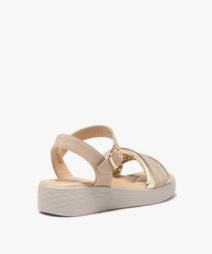 Sandales à brides fantaisie et talon compensé texturé femme - Hobiz vue4 - HOBIZ - GEMO