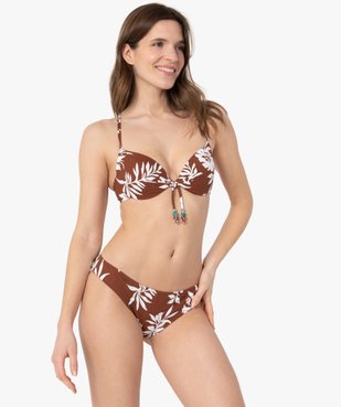 Bas de maillot de bain femme à motifs fleuris forme culotte vue3 - GEMO (PLAGE) - GEMO