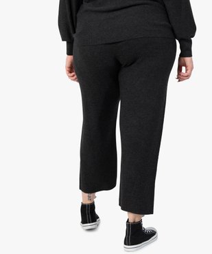 Pantalon femme grande taille en maille souple avec large ceinture vue3 - GEMO (G TAILLE) - GEMO