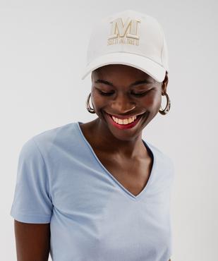 Tee-shirt à manches courtes avec col V roulotté femme vue2 - GEMO(FEMME PAP) - GEMO