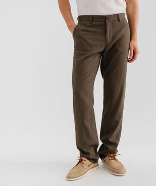 Pantalon de costume en viscose et lin homme vue1 - GEMO 4G HOMME - GEMO