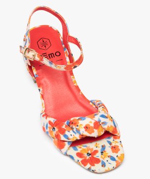 Sandales femme à talon dessus en tissu fleuri vue6 - GEMO(URBAIN) - GEMO