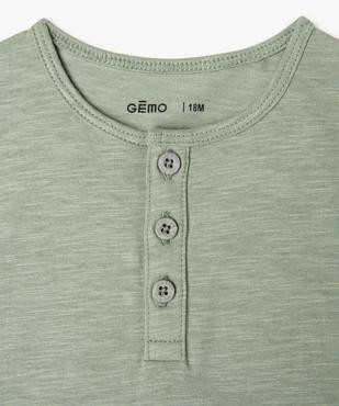 Tee-shirt manches courtes à col tunisien bébé garçon (lot de 3) vue2 - GEMO(BEBE DEBT) - GEMO