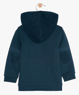 Sweat bébé garçon zippé bimatière vue3 - GEMO(BEBE DEBT) - GEMO