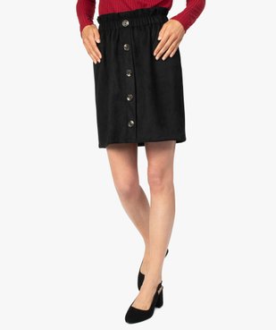 Jupe femme avec taille froncée et boutons fantaisie sur l’avant vue1 - GEMO(FEMME PAP) - GEMO