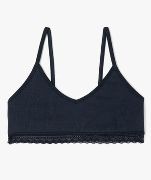 Brassière à fines bretelles en maille côtelée fille vue1 - GEMO 4G FILLE - GEMO