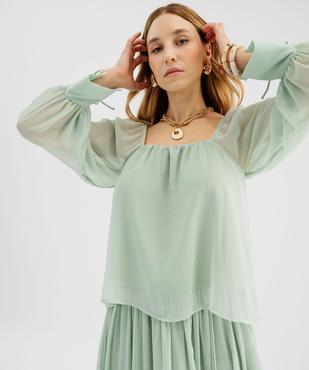Blouse manches longues en voile femme vue1 - GEMO 4G FEMME - GEMO