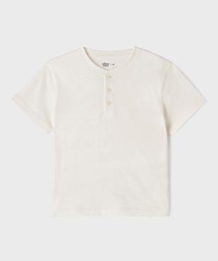 Tee-shirt uni col tunisien enfant garçon vue2 - GEMO 4G GARCON - GEMO