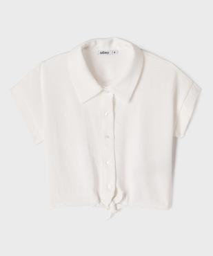 Chemise à manches ultra courte à coupe cropped fille vue1 - GEMO (ENFANT) - GEMO