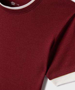 Tee-shirt manches courtes avec finitions contrastantes fille vue2 - GEMO 4G FILLE - GEMO