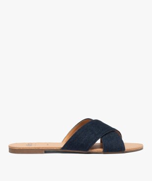 Sandales femme à larges brides croisées souples dessus denim vue1 - GEMO (CASUAL) - GEMO