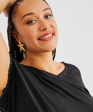 Tee-shirt à manches courtes à col V femme grande taille vue6 - GEMO 4G GT - GEMO