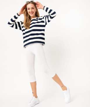 Legging court en coton stretch femme vue5 - GEMO 4G FEMME - GEMO