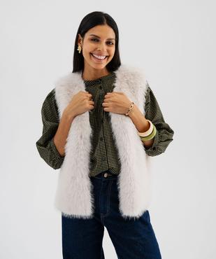 Veste sans manches en fourrure imitation femme vue1 - GEMO 4G FEMME - GEMO