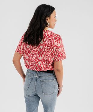Tee-shirt manches courtes imprimé femme vue3 - GEMO 4G FEMME - GEMO