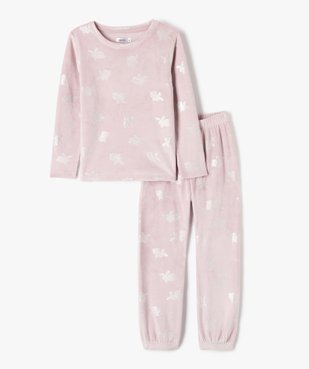 Pyjama en velours avec motifs lapins fille vue1 - GEMO (ENFANT) - GEMO