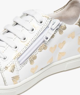 Tennis fille zippées dessus cuir imprimé vue6 - GEMO (ENFANT) - GEMO