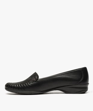 Mocassins confort femme dessus cuir souple vue3 - GEMO (CONFORT) - GEMO