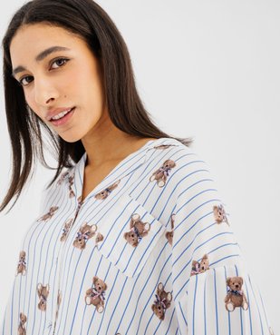 Pyjashort fluide à haut chemise femme - LuluCastagnette vue2 - LULUCASTAGNETTE - GEMO