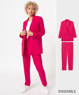 Ensemble femme tailleur pantalon rose - GEMO