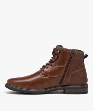 Boots homme unies à lacets et à zip style casual vue4 - GEMO (CASUAL) - GEMO