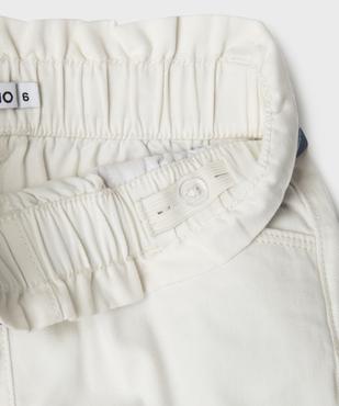 Short en coton taille haute avec ceinture à nouer fille vue2 - GEMO (ENFANT) - GEMO