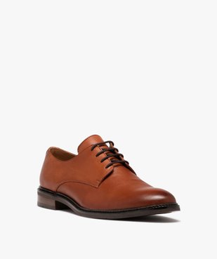 Derbies homme classiques dessus cuir uni à lacets vue2 - GEMO(URBAIN) - GEMO