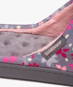 Chaussons femme mules en velours avec motifs - Isotoner vue6 - ISOTONER - GEMO