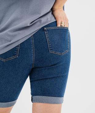 Bermuda en jean extensible avec revers cousus femme grande taille vue4 - GEMO (G TAILLE) - GEMO