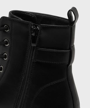 Boots crantées look rangers à lacets et zip femme vue6 - 5 MILES - GEMO