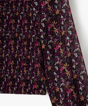 Chemise fille smockée à motifs fleuris vue2 - Nikesneakers (JUNIOR) - Nikesneakers